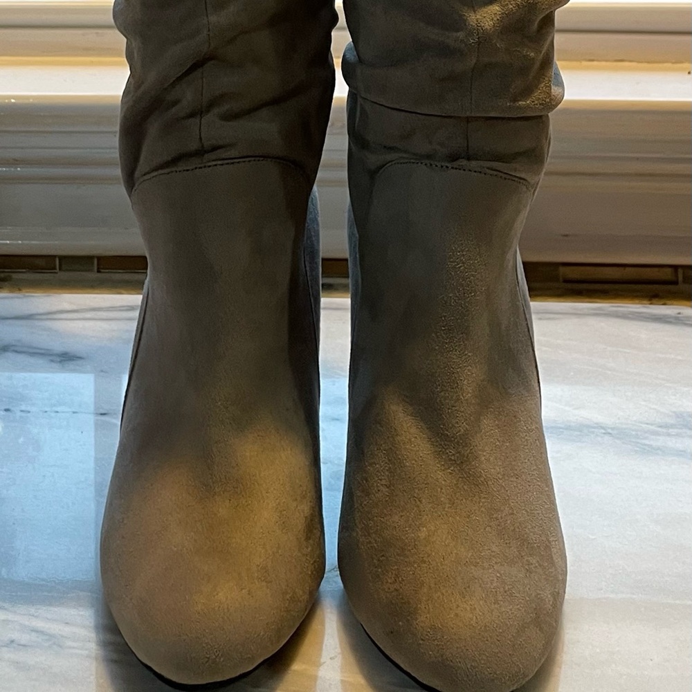 JLO Suede Boot Heels